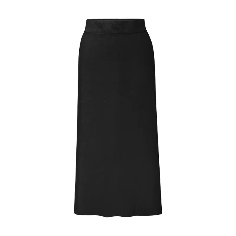 Fashion Autumn Winter Korean Knitted Women Skirts Large Size Elastic Waist Split A-Line Skirts Female plus Size Skirts