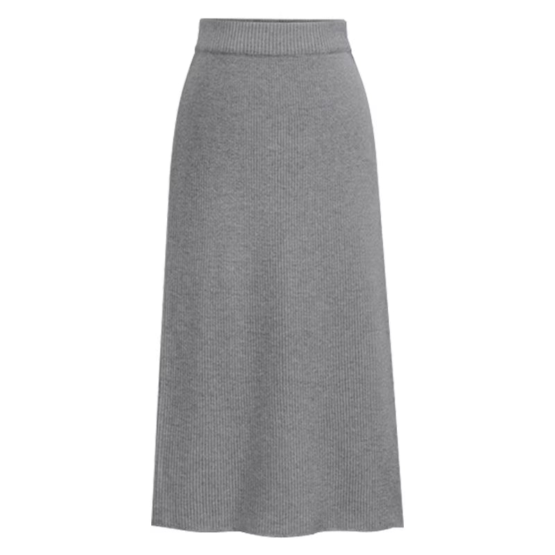 Fashion Autumn Winter Korean Knitted Women Skirts Large Size Elastic Waist Split A-Line Skirts Female plus Size Skirts