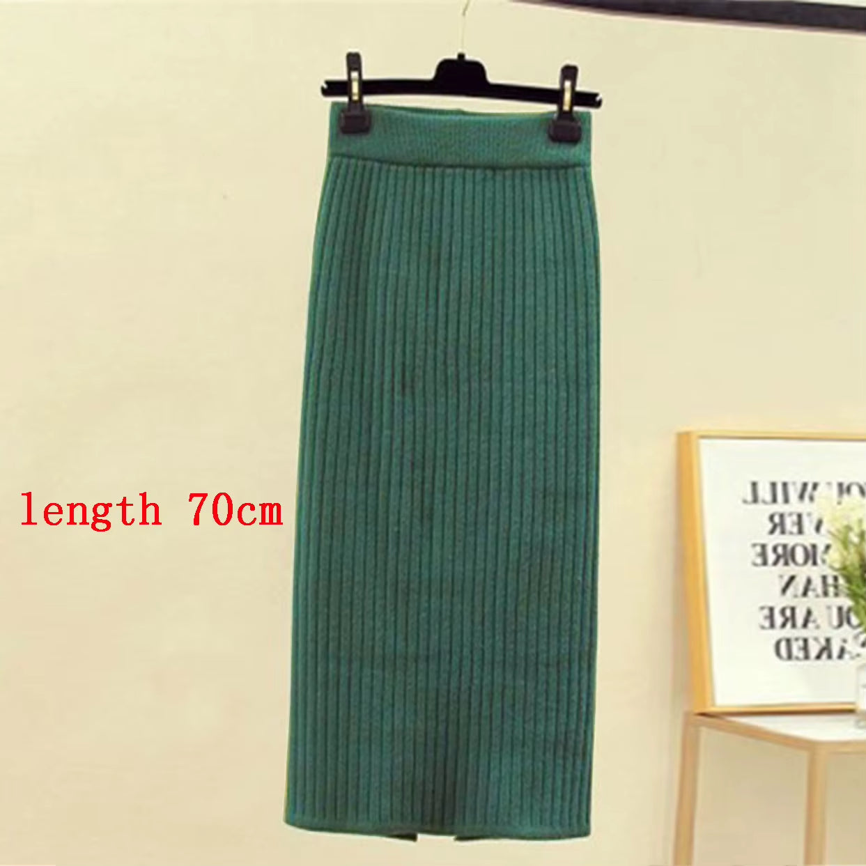 Women'S Autumn Pencil Knitted Skirt High Waist Warm Elegant Knitting Ribbed Skirts Female 2022 Winter Party Skirts