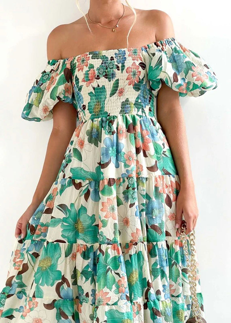 Women'S Dress off Shoulder High Waist Dress