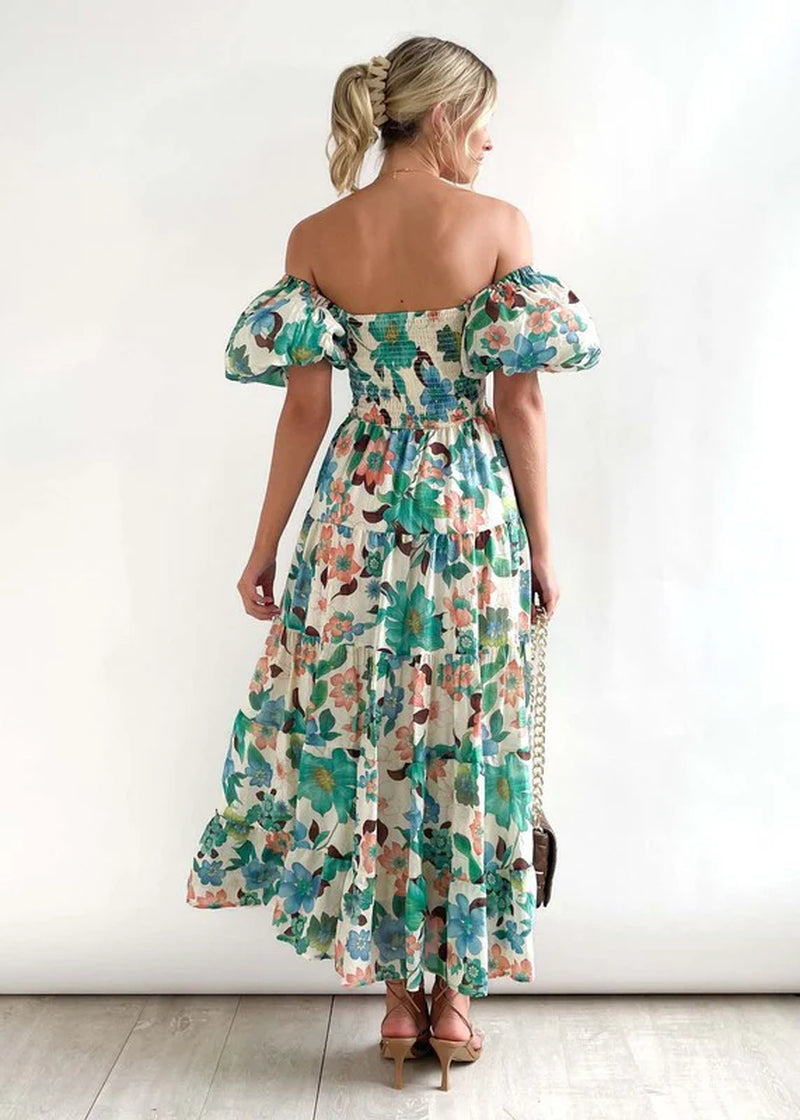 Women'S Dress off Shoulder High Waist Dress