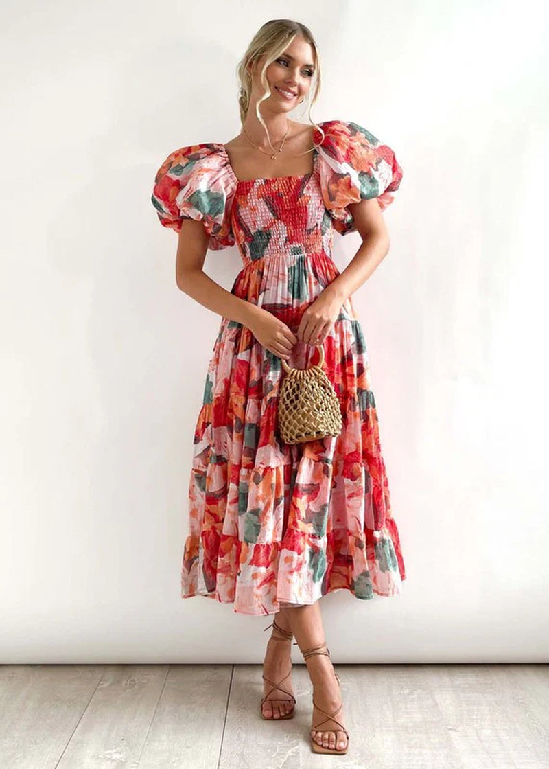 Women'S Dress off Shoulder High Waist Dress