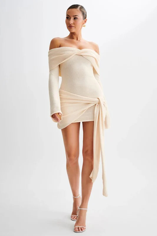 WOMEN FASHION MINI SUMMER KNIT DRESS