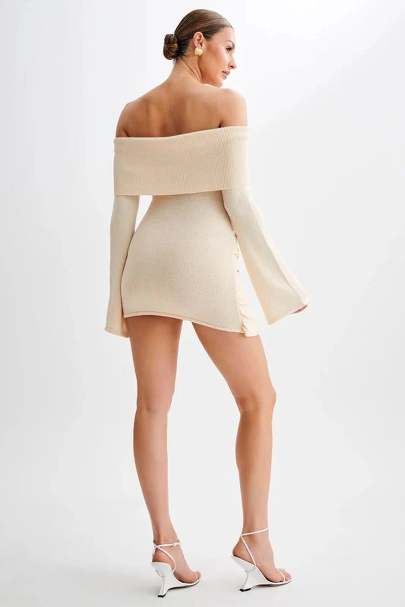 WOMEN FASHION MINI SUMMER KNIT DRESS